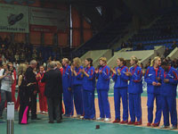 Награждение волейбольной команды «Университет-Белогорье»