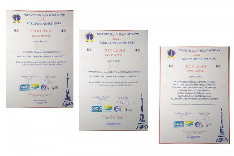 Three Golds in France for Belgorod State University