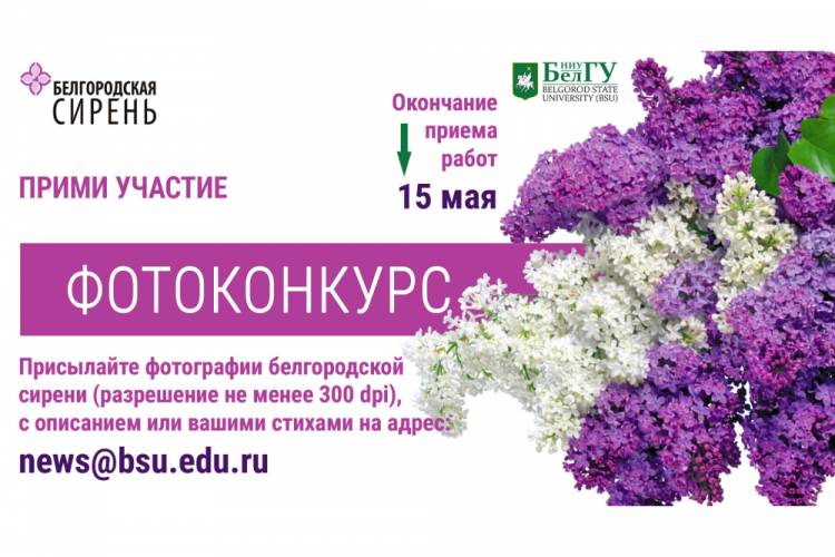 В НИУ «БелГУ» принимает заявки на ежегодный конкурс фотографий и литературных работ и историй «Белгородская сирень»