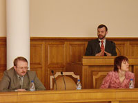 А.И. Папков выступает с сообщением «Белгородский разряд – предшественник Белгородской губернии»