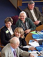 Участники конференции (слева направо): В.И. Чупров, Ю.А. Зубок, Г.Ф. Ушамирская, В.И. Добрынина, В.М. Ермаков